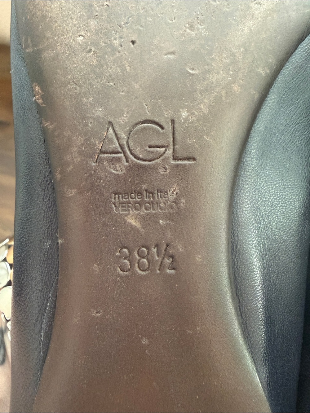 AGL Monika Cap Toe Ballet Flat Womens 8 / 38.5 Classic Leather Made in Italy - Picture 6 of 7